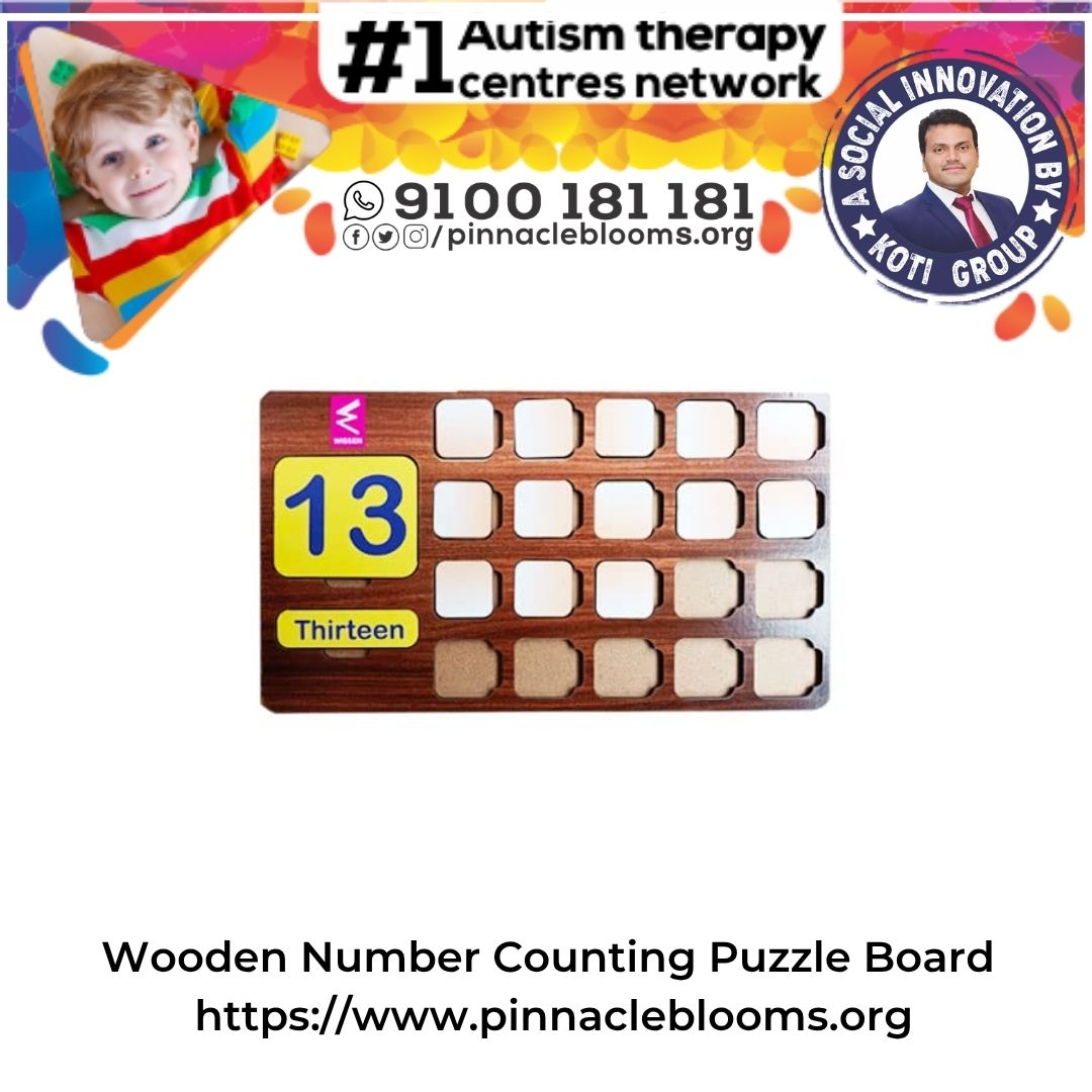 Wooden Number Counting Puzzle Board