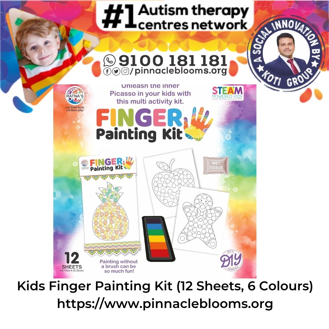 Kids Finger Painting Kit (12 Sheets, 6 Colours)