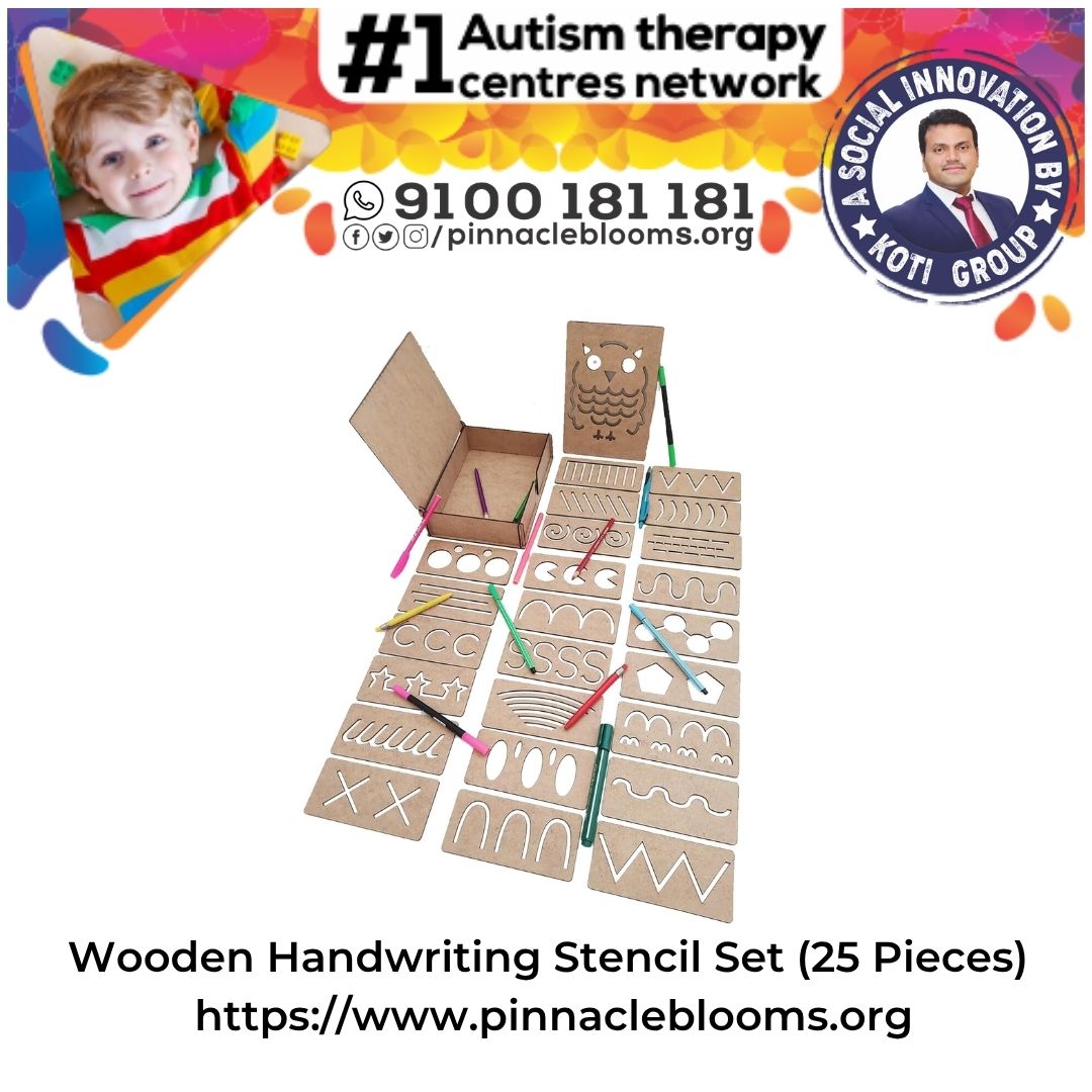 Wooden Handwriting Stencil Set (25 Pieces)