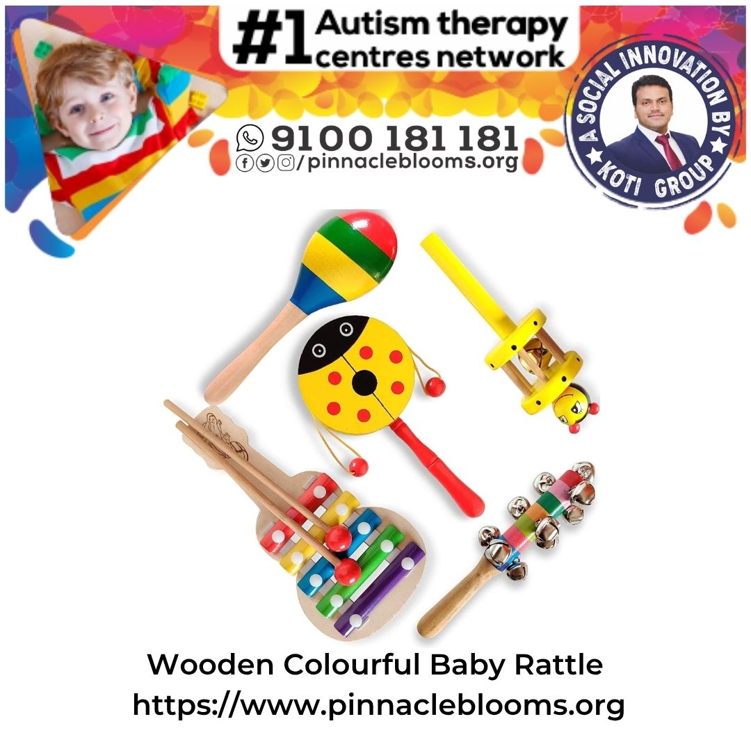 Wooden Colourful Baby Rattle