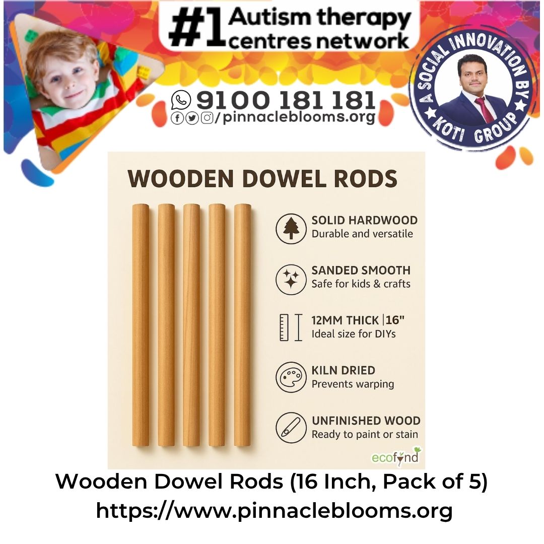 Wooden Dowel Rods (16 Inch, Pack of 5)