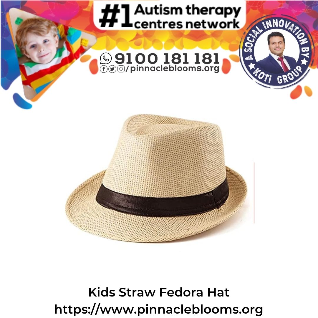 Kids Straw Fedora Hat