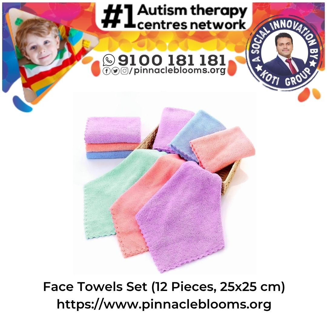 Face Towels Set (12 Pieces, 25x25 cm)