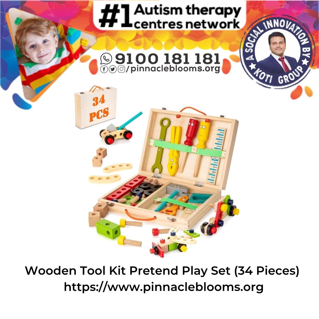 Wooden Tool Kit Pretend Play Set (34 Pieces)
