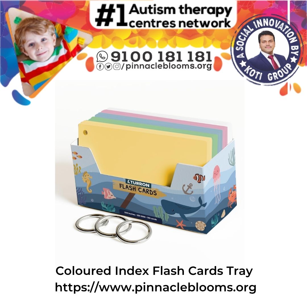 Coloured Index Flash Cards Tray