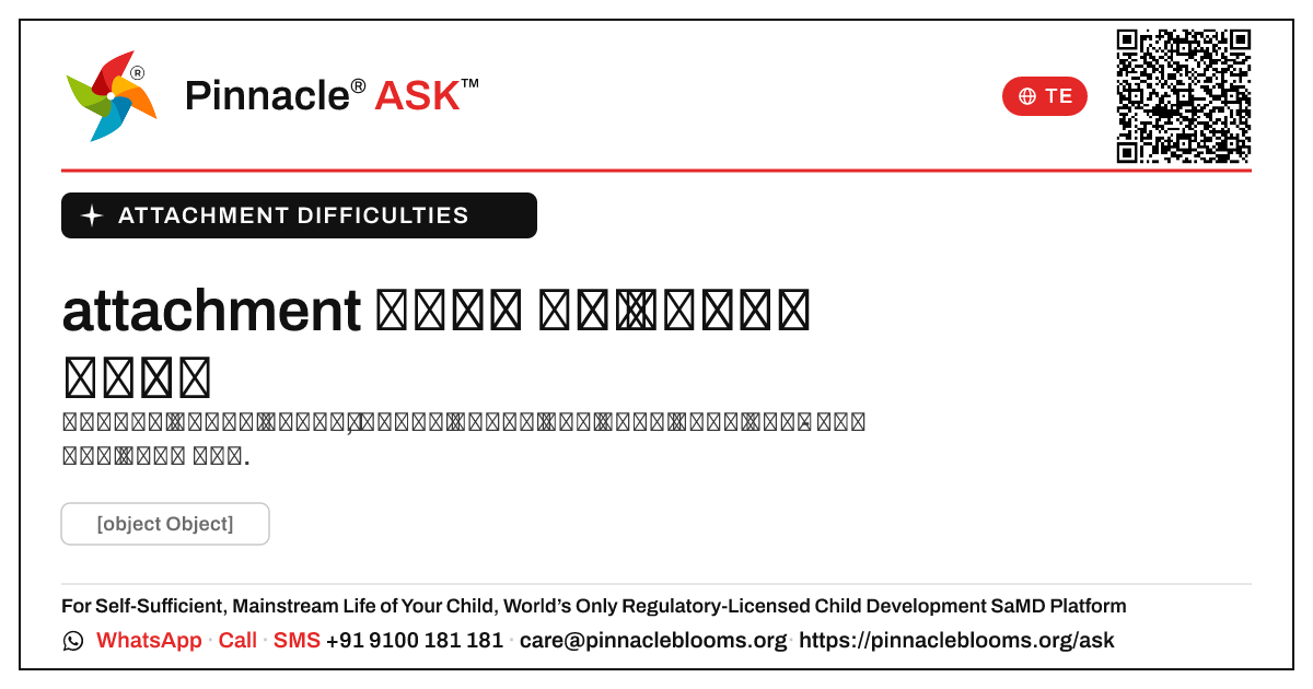 attachment కష్టాల కోసం నర్సింగ్ సహాయం — Pinnacle Ask answer card with a short explanation and QR link