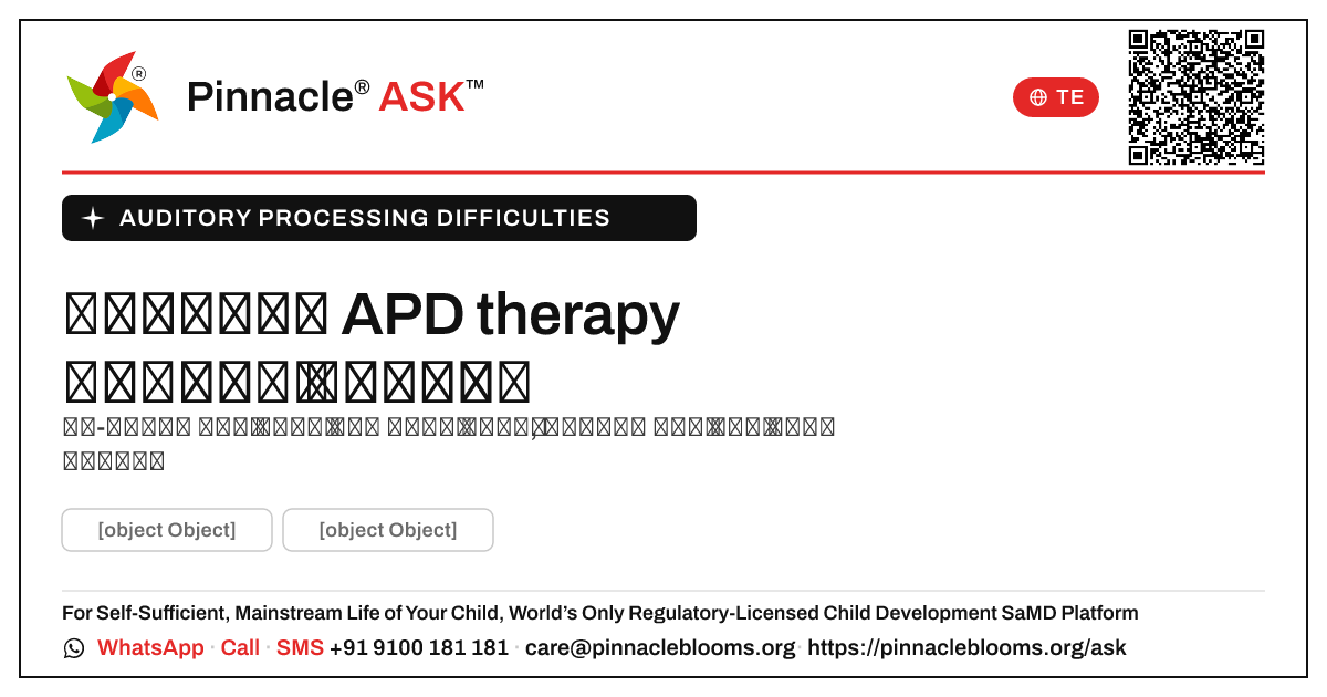 ఆధారిత APD therapy ప్రణాళికలో ఏమి ఉంటుంది? — Pinnacle Ask answer card with a short explanation and QR link