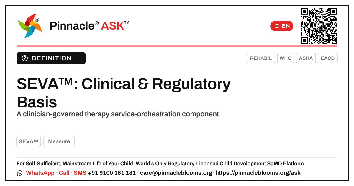 What is the clinical and regulatory basis of SEVA™? — Pinnacle Ask answer card with a short explanation and QR link
