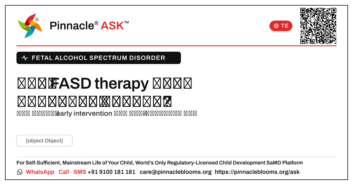 therapy కోసం FASD యొక్క ప్రారంభ ఖర్చు-సమర్థత — Pinnacle Ask answer card with a short explanation and QR link