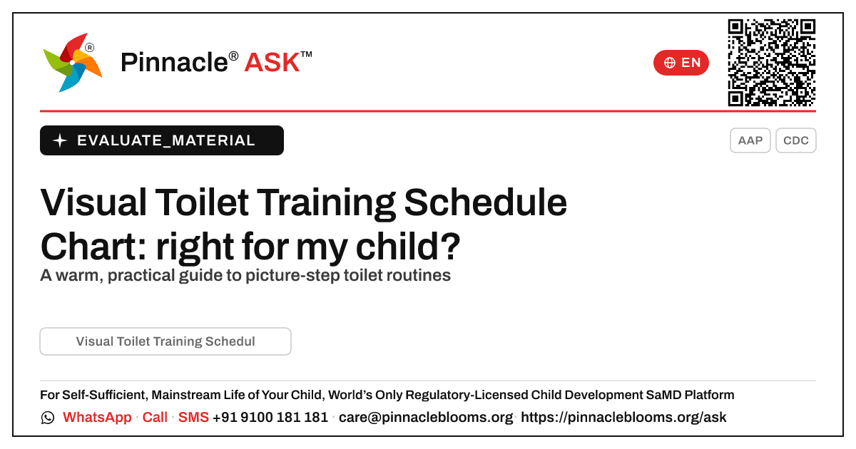 What is a Visual Toilet Training Schedule Chart, and is it right for my child? — Pinnacle Ask answer card with a short explanation and QR link