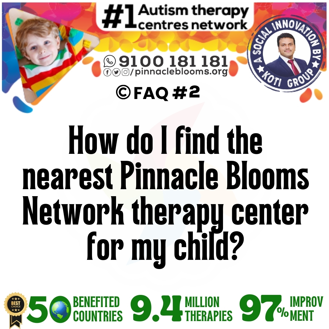 How do I find the nearest Pinnacle Blooms Network therapy center for my child?
