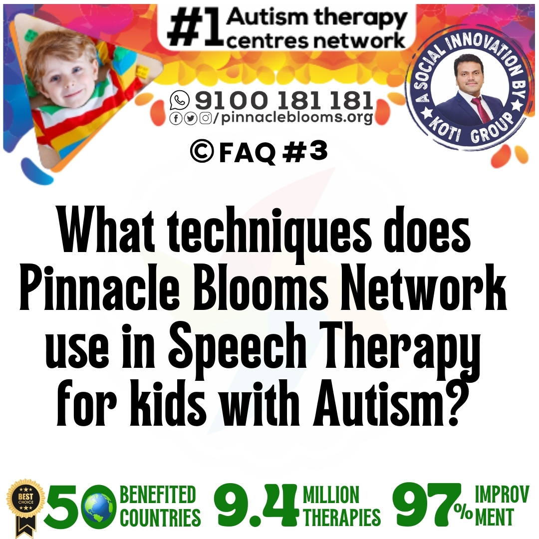 What techniques does Pinnacle Blooms Network use in Speech Therapy for kids with Autism?