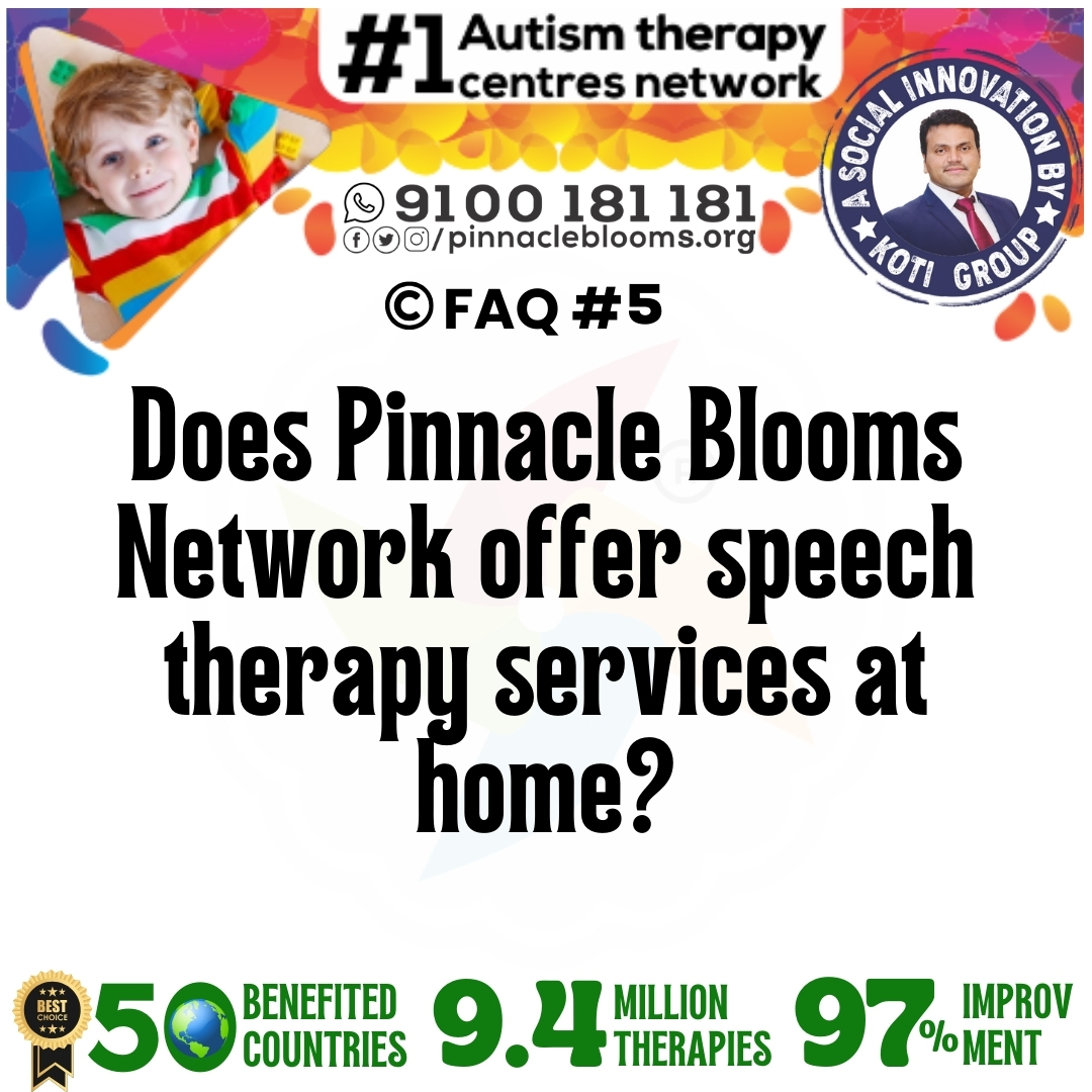 Does Pinnacle Blooms Network offer speech therapy services at home?