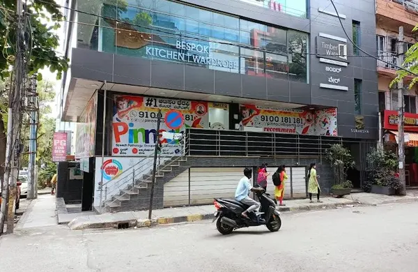 Building and Pinnacle signage at Jaya Nagar.