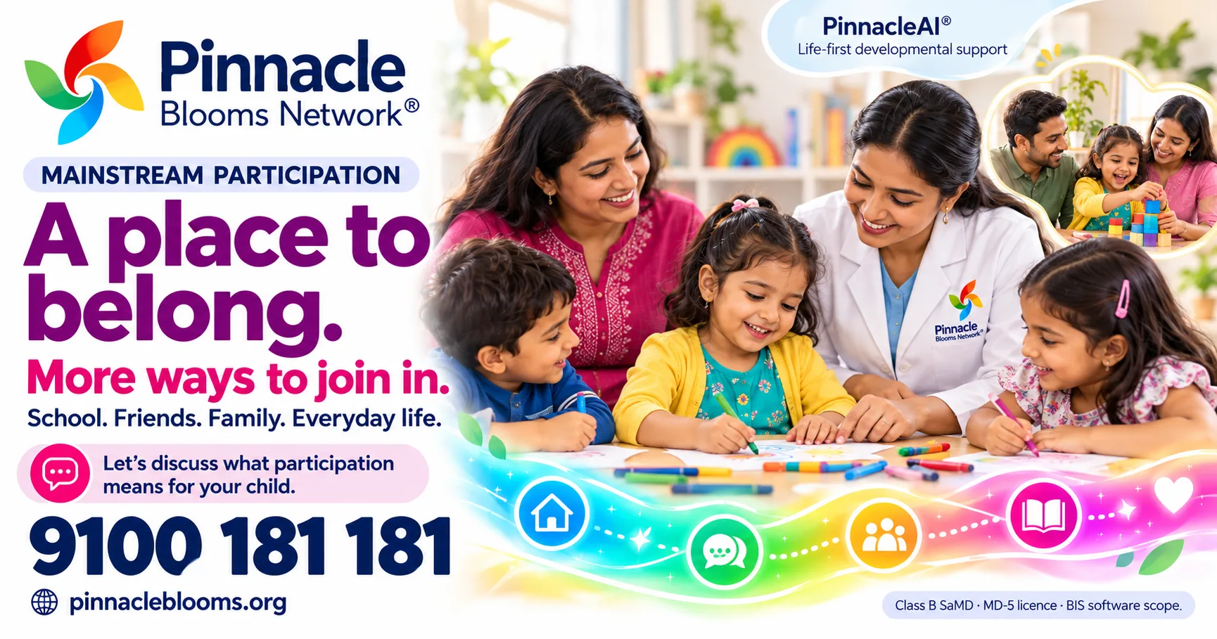 Illustrative Pinnacle Mainstream creative: A place in school, community and life.